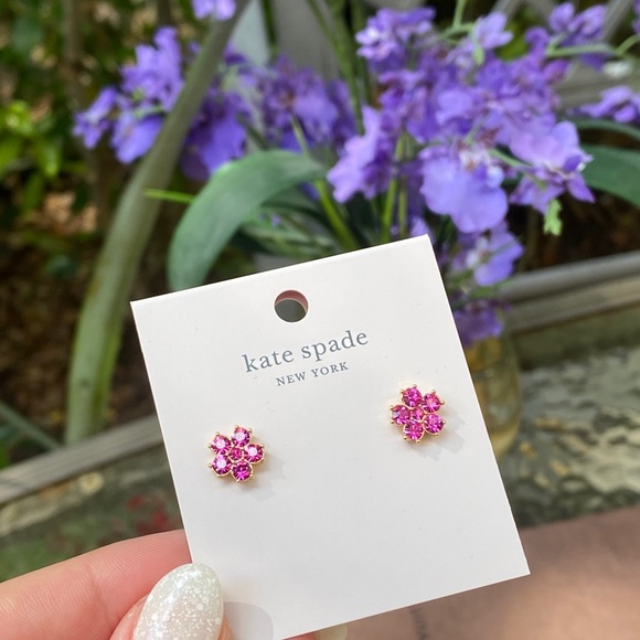 Kate Spade Pink Magenta Flower Earrings NWT - Picture 9 of 16